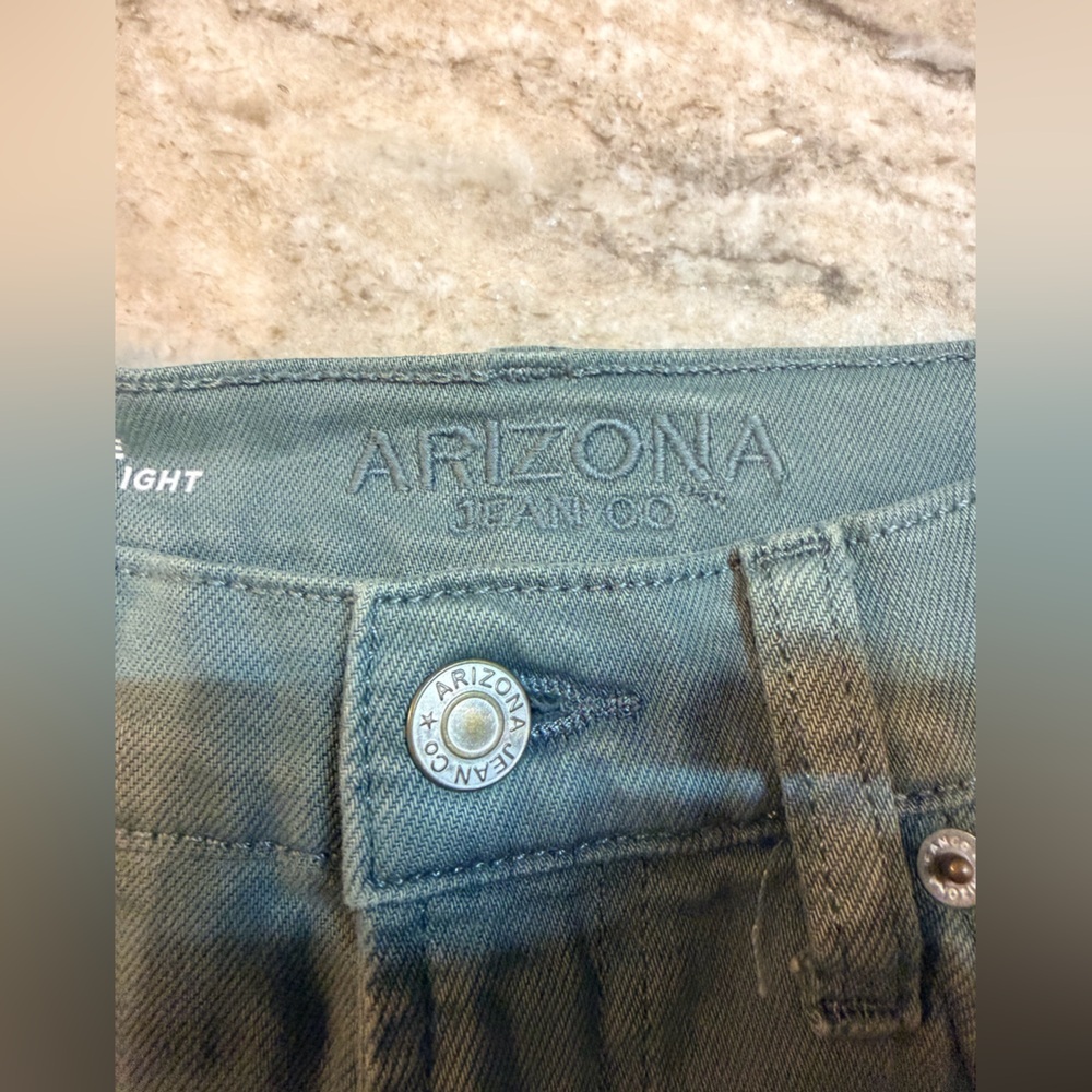 Arizona Jean Co. | Highest-Rise Vintage Straight Jeans | Size 7 Teal/Sage Green - Picture 2 of 11